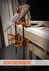 JORGENSEN 2-pack Ratchet Bar Clamps Set, Medium Duty, 12-inch One Hand Clamp, E-Z Hold Expandable Spreader Jorgensen