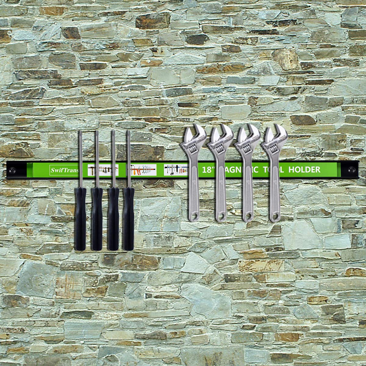 swiftrans Magnetic Tool Holder 18 Inch 8 Pack Heavy Duty Magnet Tool Bar Strip Rack Wall Mount Green¡­ swiftrans