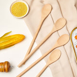 40 Pieces 12 Inch Wooden Kitchen Spoons Long Handle Wooden Cooking Mixing Oval Spoons Wooden Tasting Spoons Mixing Baking Serving Utensils Puppets Meanplan