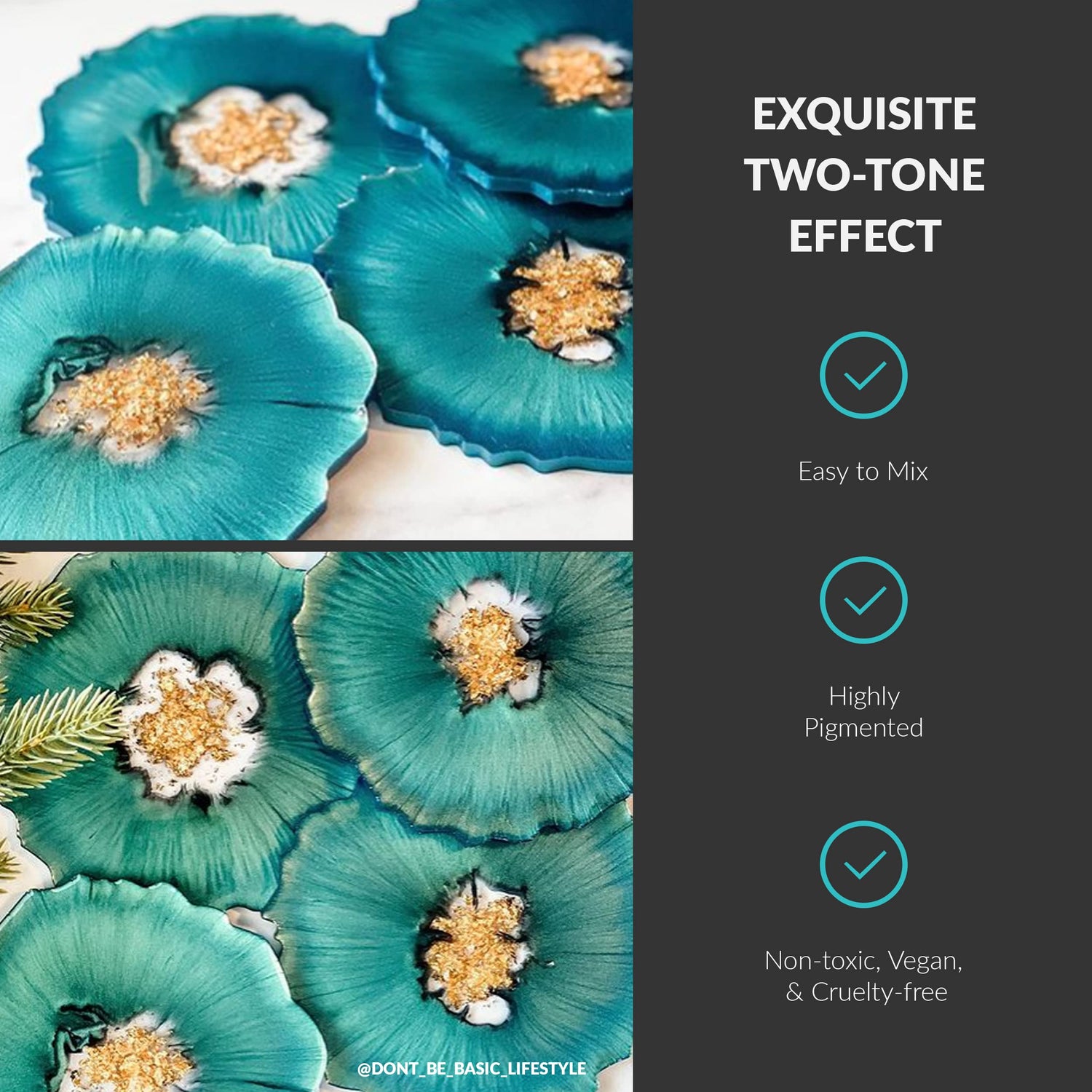 MEYSPRING Two Tone Collection - Mica Powder for Epoxy Resin - New Generation of Epoxy Resin Color Pigment - 100% Mineral, Skin-Safe, and Inert MEYSPRING