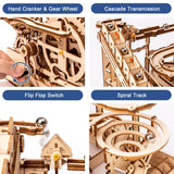 Rowood 3D Puzzles for Adults, Wooden Marblr Run Model Kit, DIY Building Kits for Adults to Build, Craft for Teens, Gift for Adults & Teen Boys Girls, Rowood