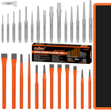 HORUSDY 28-Piece Heavy Duty Punch and Chisel Set, Including Taper Punch, Cold Chisels, Pin Punch, Center Punch HORUSDY
