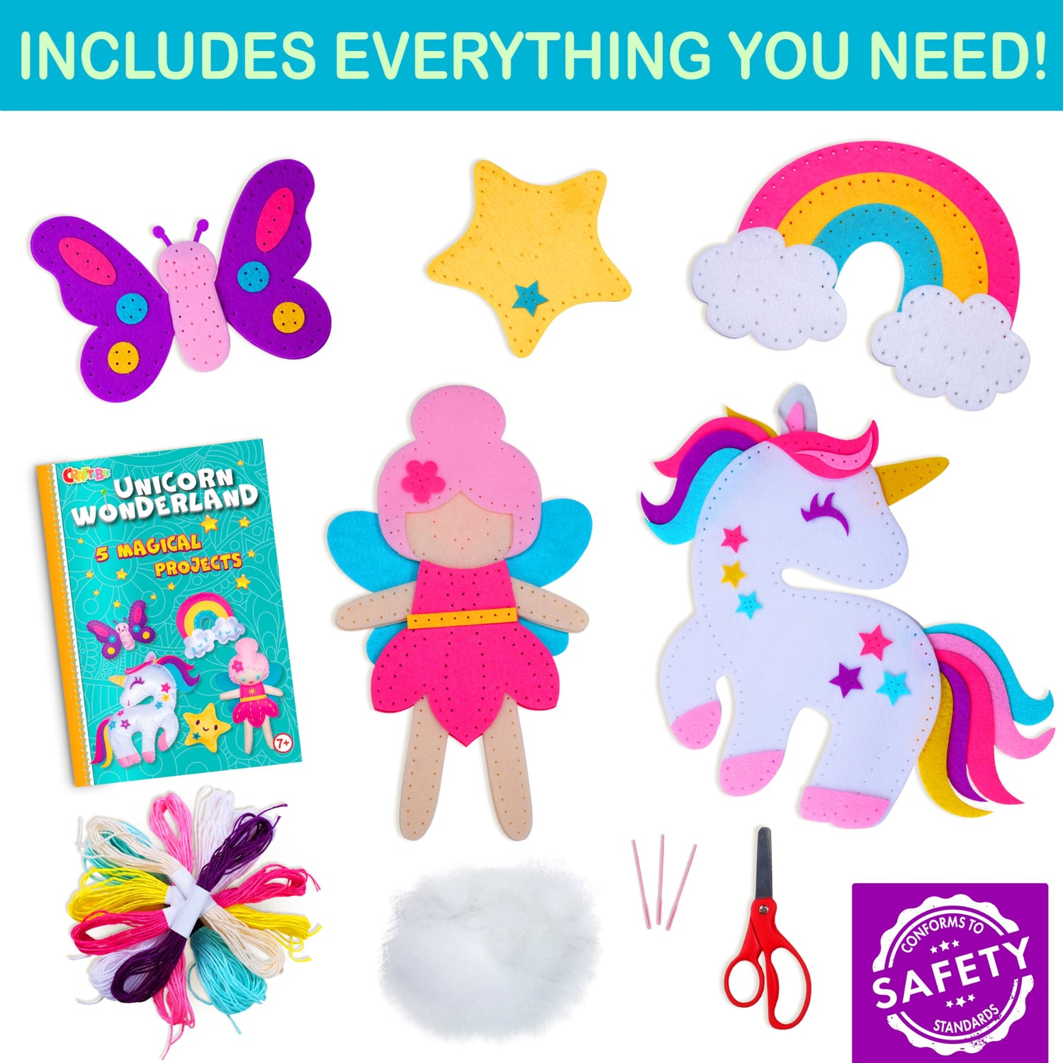 CRAFTSBEE Beginner Sewing Kit for Kids, My First Sewing Kit for Kids Ages 8-12, Gift for Girls, Arts Kid Crafts Kits, Learn to Sew Children's Sewing CRAFTSBEE