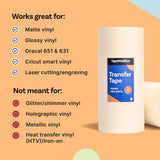 12" x 300' Roll of Paper Transfer Tape for Vinyl, Made in America, Premium-Grade Transfer Paper for Vinyl with Layflat Adhesive for Cricut Vinyl TapeManBlue