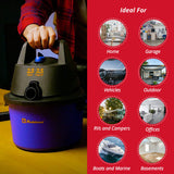 Koblenz WD-2.5 L Portable Wet/Dry, 2.5 Gallon 2.5HP Wall Mountable Vacuum, Blue+Black, 5 Year Warranty Koblenz