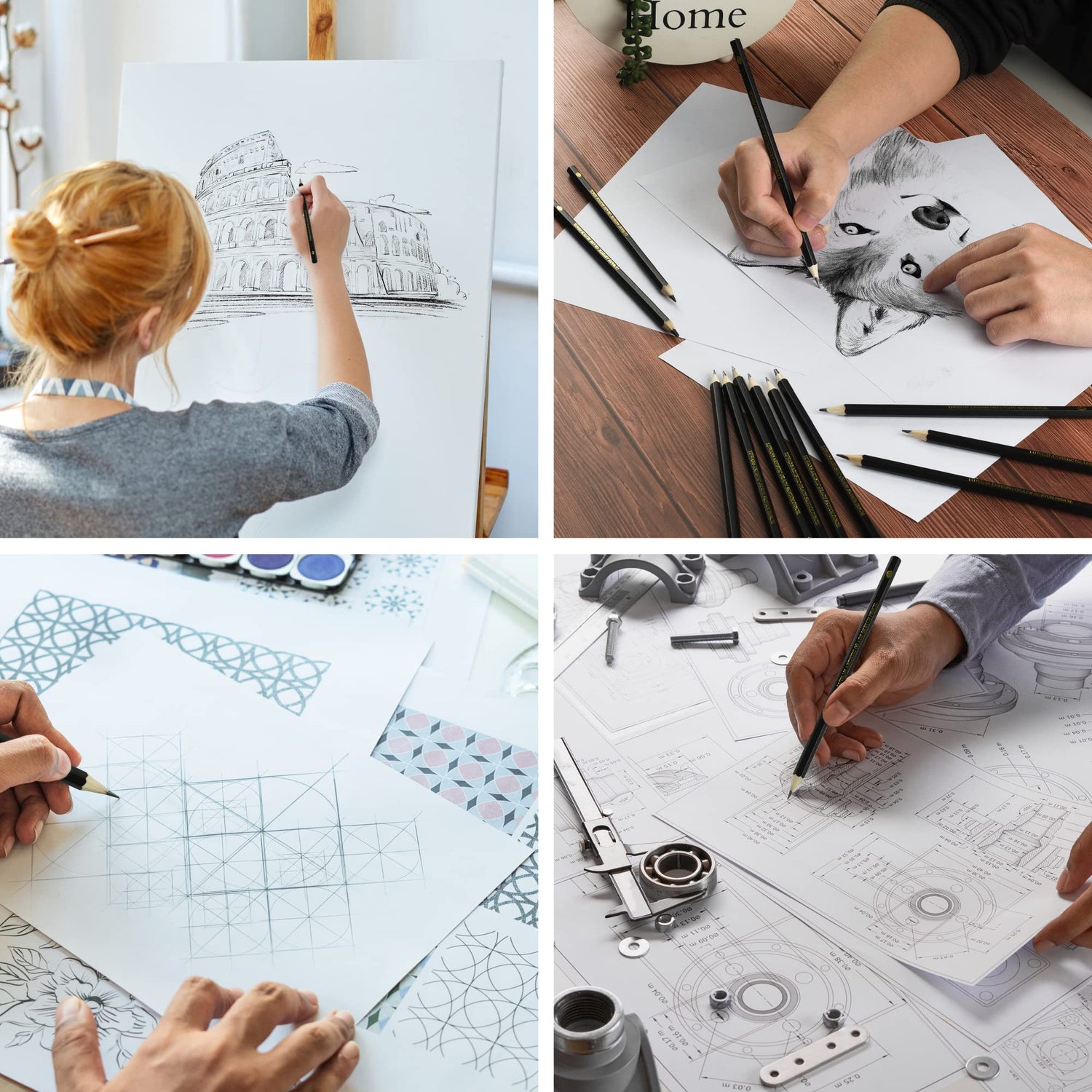 Drawing Pencils Set of 14 (B - 12B) Sketching Pencils for Drawing, Shading & Doodling | Professional Sketch Pencils Graphite Grades for Artists & Luwans