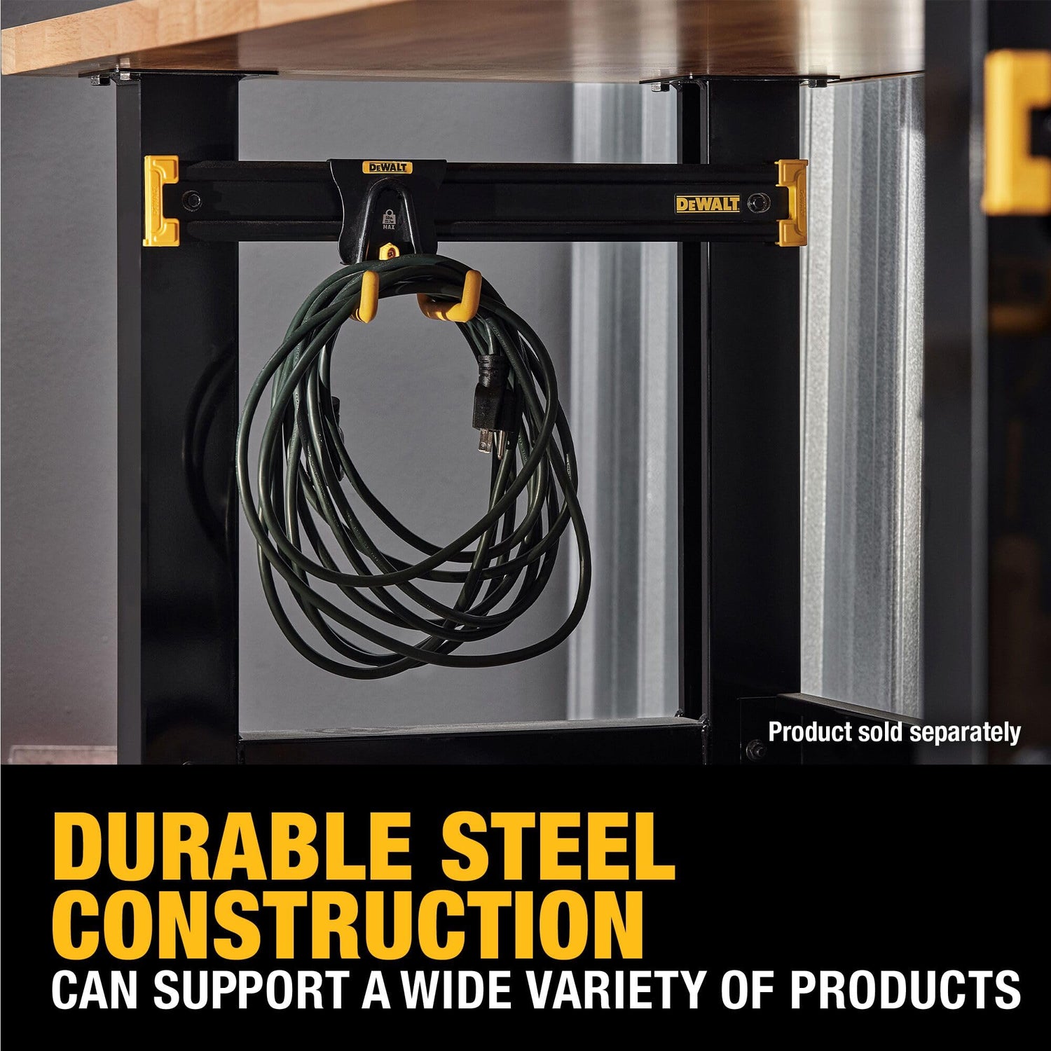 DEWALT Tool Organizer, Mount on Workbench, 20 Inch, Compact Metal Rail, DEWALT Workshop Storage System Compatible (DWST82827) DEWALT