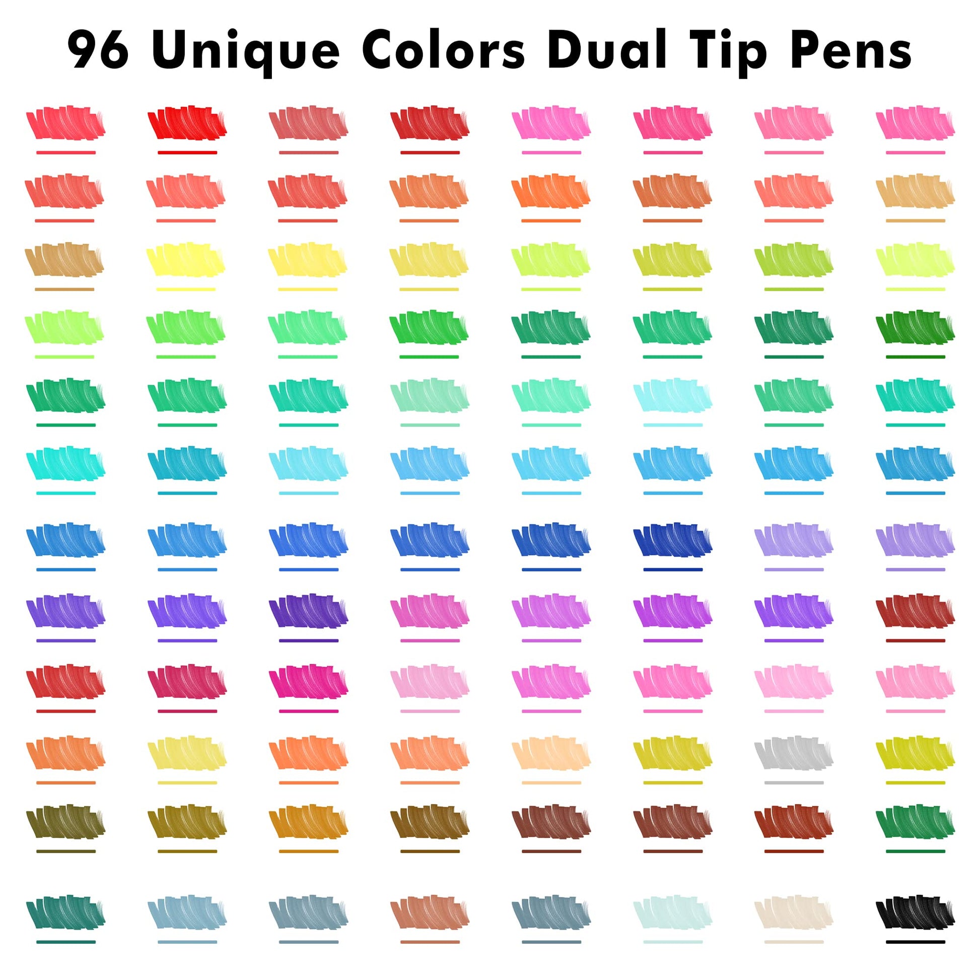 Dual Tip Brush Pens Art Markers, Shuttle Art 96 Colors Fine and Brush Dual  Tip Markers Set with Pen Holder and 1 Coloring Book for Kids Adult Artist