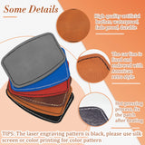 Dunzy 60 Pcs Blank Leatherette Hat Patches with Adhesive Rustic Leatherette Rounded Rectangle Patch Faux Leather Patches for Hats Costumes Fabric Dunzy