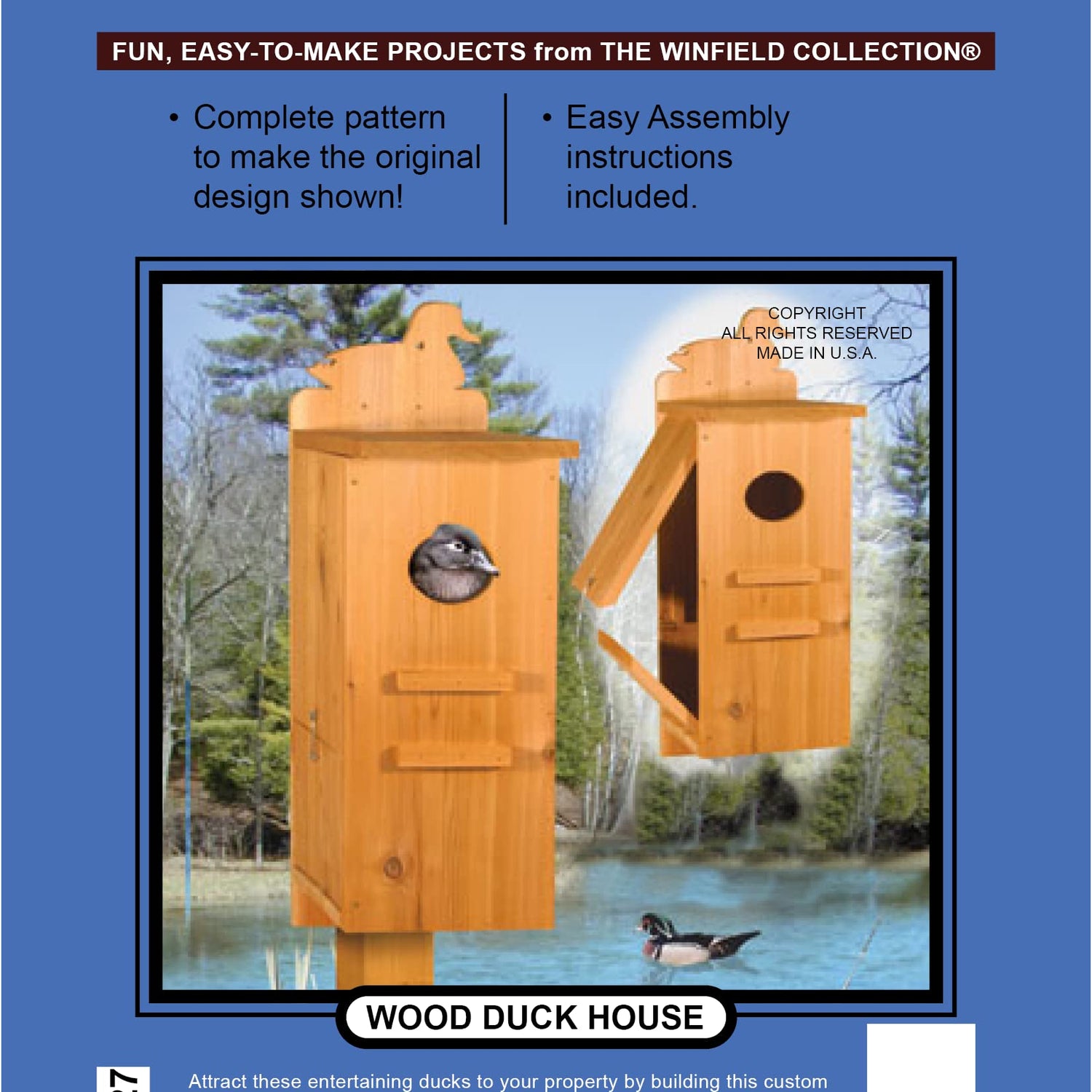 Wood Duck House Woodworking Project Plan The Winfield Collection