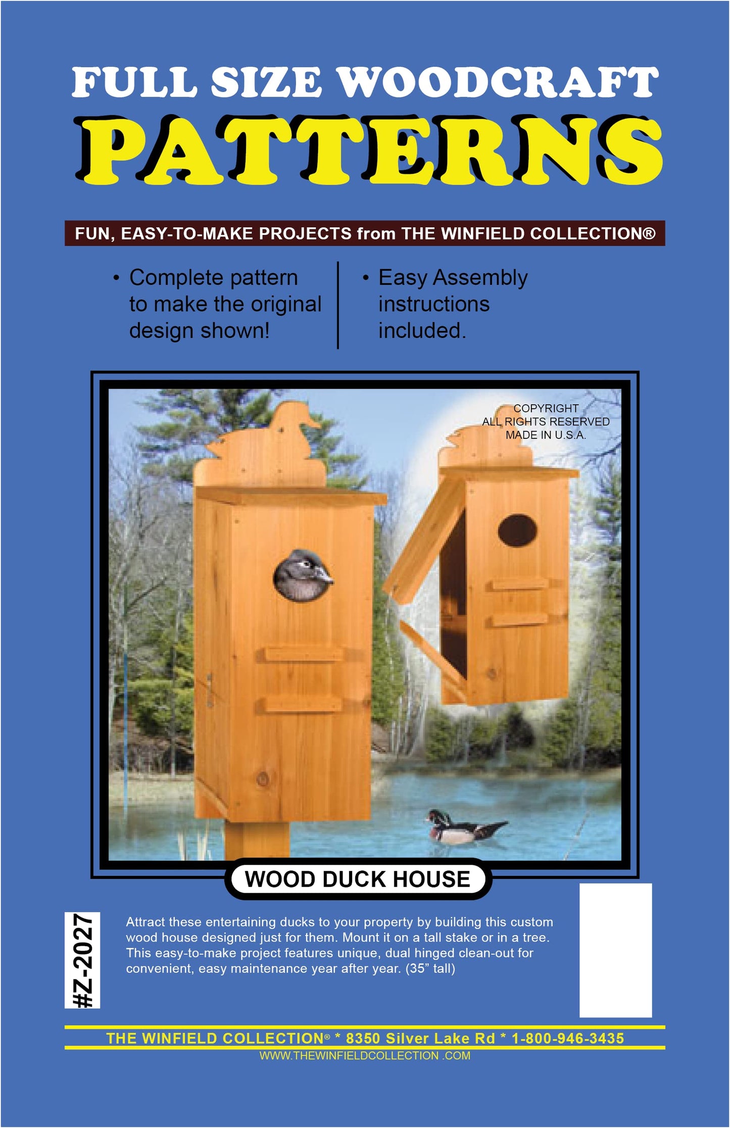 Wood Duck House Woodworking Project Plan - WoodArtSupply