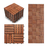 CLOVERHOLM Interlocking Deck Tiles-10PCS Waterproof Acacia Wood Patio Tiles, Easy Snap Flooring Tiles for Indoor and Outdoor,Balcony, Entry, Poolside CLOVERHOLM