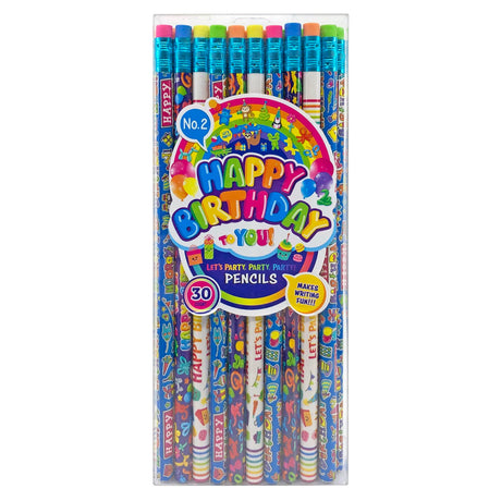 Cra-Z-Art Pencils, Assorted Happy Birthday Designs, Pack Of 30 Pencils Cra-Z-Art