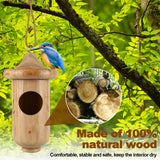 Hummingbird House for Outside Hanging, Wooden Hummingbird Gifts Nest 3 Pack with Hemp Ropes, Gardening Gifts Humming Bird Houses Home Decoration BESWORLDS
