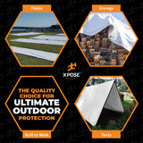 Heavy Duty White Poly Tarp 12' X 20' - Multipurpose Protective Cover - Durable, Waterproof, Weather Proof, Rip and Tear Resistant - Extra Thick 12 Xpose Safety