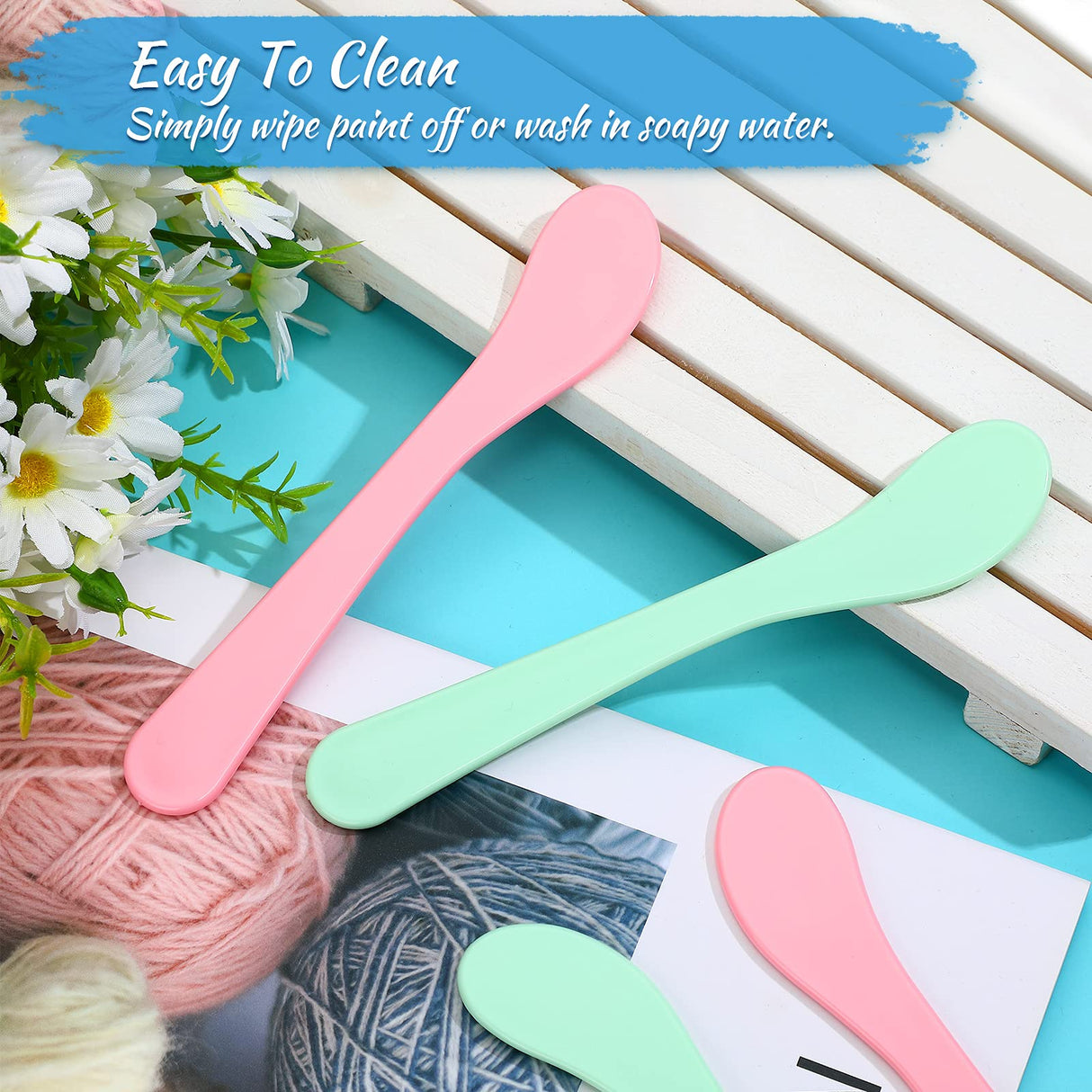 24 Pieces 6 Inch Paint Stir Sticks Mixing Sticks Reusable Mold Mixer Mixing Tool Plastic Stirring Sticks for Mixing Resin Epoxy Liquid Paint Pour Patelai