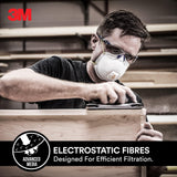 3M All-In-One Respirator, Best for Sanding, Fiberglass, Drywall, Painting, N95, Exhalation Valve Helps Direct Exhaled Air Downward, Relief From Dusts 3M Safety