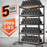 REIBII 72" H Garage Shelving Heavy Duty Storage Shelves 2000LBS Adjustable 5 Tier Metal Storage Shelving for Garage Storage Shelving Unit for REIBII