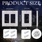 Bling Rhinestones Wall Plate Cover 2 Pcs Crystal Light Switch Cover Single 2 Gang Outlet Covers Shiny Faux Diamond Switch Plate Covers Duplex Outlet Yookeer