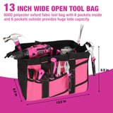 ValueMax Home Tool Kit with Drill, 238-Pieces Pink Tool Set with 20V Cordless Lithium-ion Drill, Power Tool Set with Wide Mouth Open Storage Bag, ValueMax