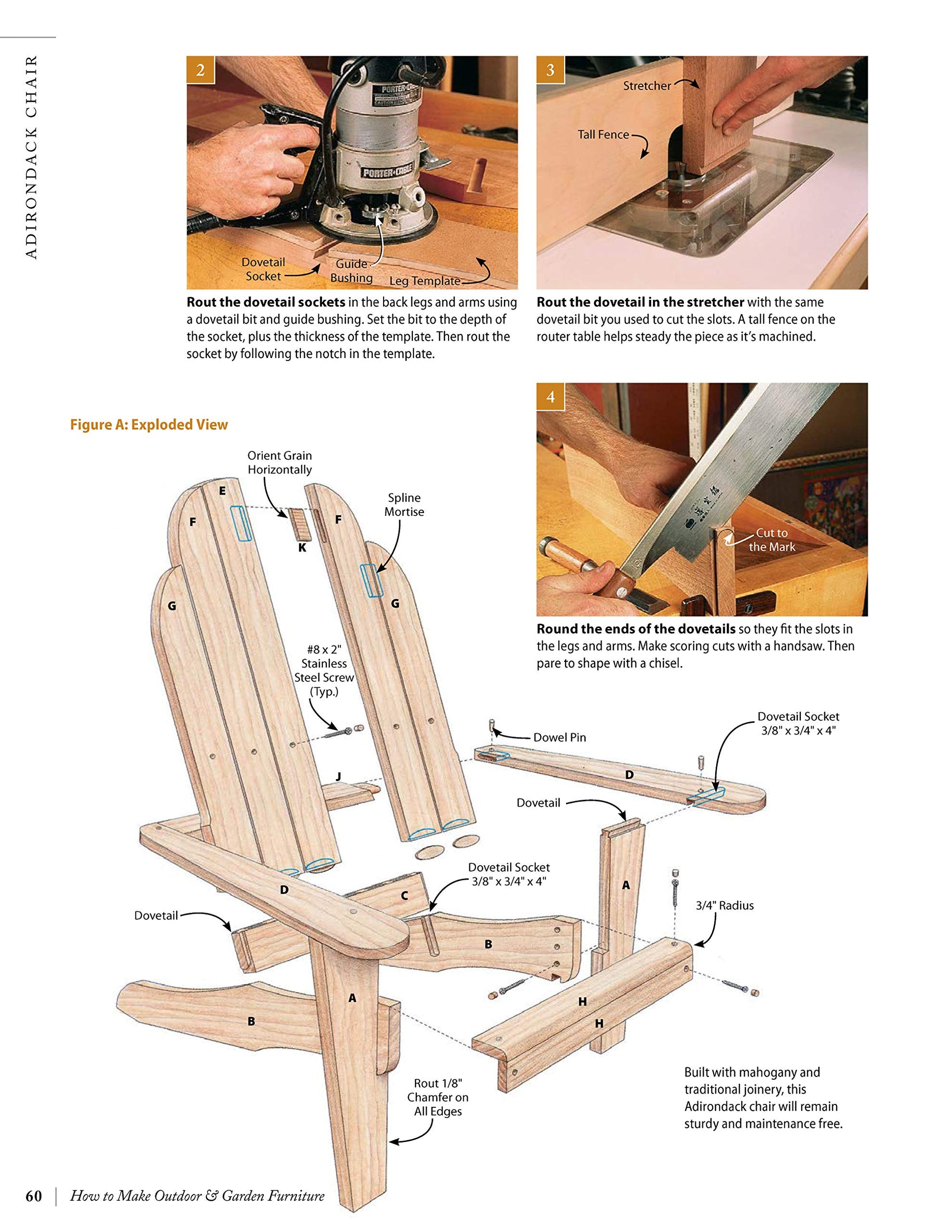 How to Make Outdoor & Garden Furniture: Instructions for Tables, Chairs, Planters, Trellises & More from the Experts at American Woodworker (Fox - WoodArtSupply