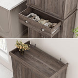 FOTOSOK 72" Kitchen Pantry Storage Cabinets with Drawer, Freestanding Cupboard with 4 Doors, Drawer, 4 Shelves, Utility Pantry Cabinet for Kitchen, FOTOSOK