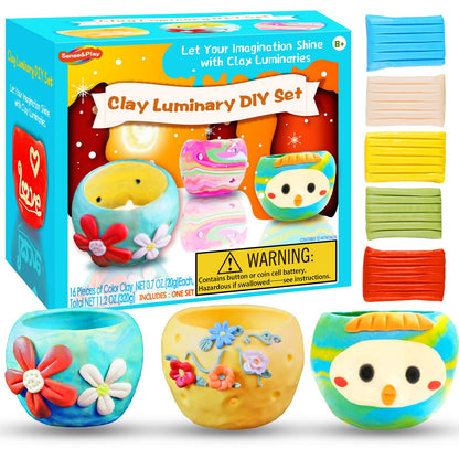 Clay Luminaries - Clay Lanterns Making Kit DIY Arts & Crafts Kits Gifts for Kids, Teens, 8-12 Year Old Girl and Boy Gifts Illuminate Creativity with