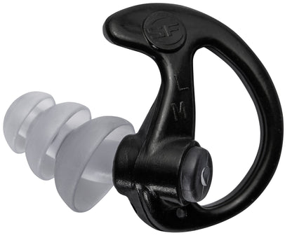 SureFire EP5 Sonic Defenders Max Full-Block Earplugs, triple flanged design, reusable, Black, Medium - WoodArtSupply