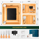 Easoger Large Bamboo Charcuterie Board with 2 Drawers, Knife and Bowls - Unique Housewarming, Wedding and Bridal Gift Easoger