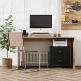 BOLUO Black Nightstands Set of 2, 2 Drawer Dresser for Bedroom Night Stand Small Nightstands End Table with Fabric Drawers Modern BOLUO