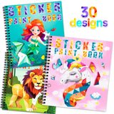 homicozy 3PCS Sticker Paint Books for Kids Ages 4-10,Unicorn Mermaid Animals Designs Paint by Stickers,Sticker by Numbers,Party Birthday Gifts for homicozy
