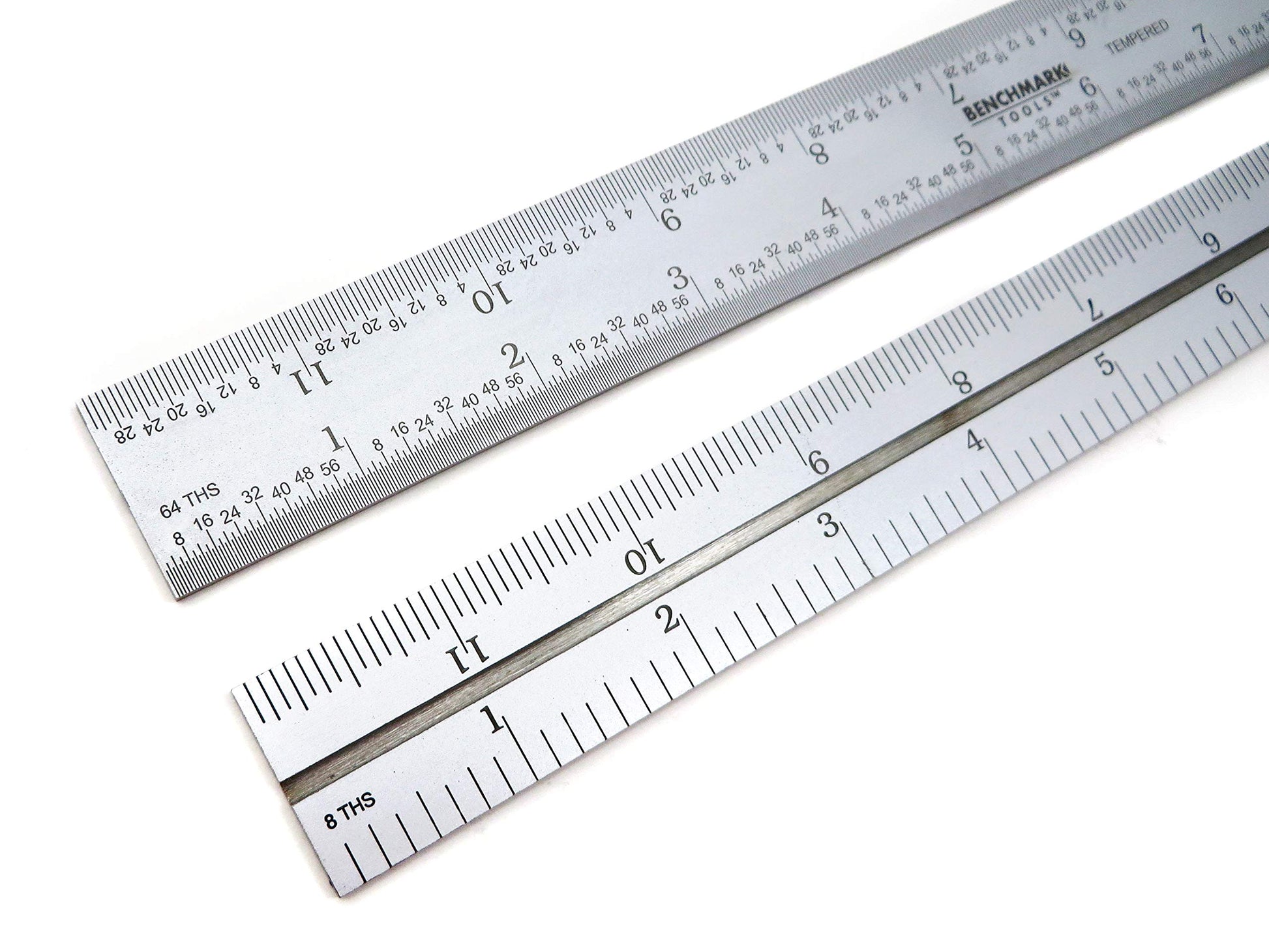 Benchmark Tools 466477 24 inch Combination Square Blade Ruler 4R Markings 1/8, 1/16, 1/32, 1/64 Stainless Steel Non-Glare Satin Chrome Finish - WoodArtSupply