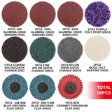 SI FANG 2 Inch Pneumatic Mini Orbital Sander Right Angle Air Die Grinder, Surface Prep Rotary Tool Polisher Kit with Various Quick Change Roll Lock SI FANG