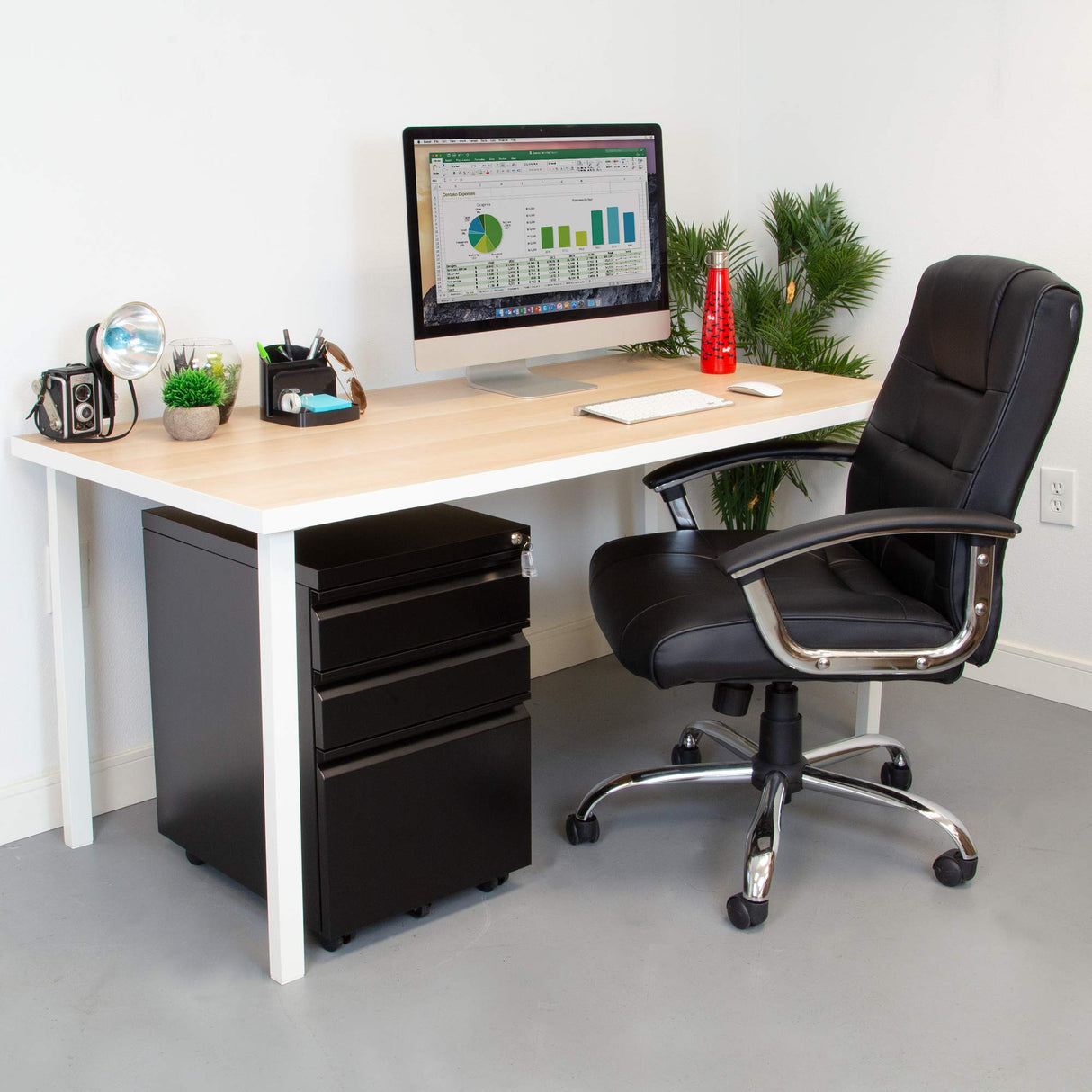 Mount-It! Mobile File Cabinet with 3 Drawers | Under Desk Rolling Storage with Lock for Supplies, Files, and Materials, Mobile Space Saving for Home Mount-It!