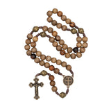 Intercession Our Father Sacred Handmade Solid Wood Rosary (St Benedict - Walnut) Intercession
