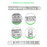 NOKKO Metal Ruler 6 Inch - Pack of 10 - Stainless Steel Ruler Set with Straight Edge Rulers - Precise Metric & Imperial Measurements - Ideal for NOKKO