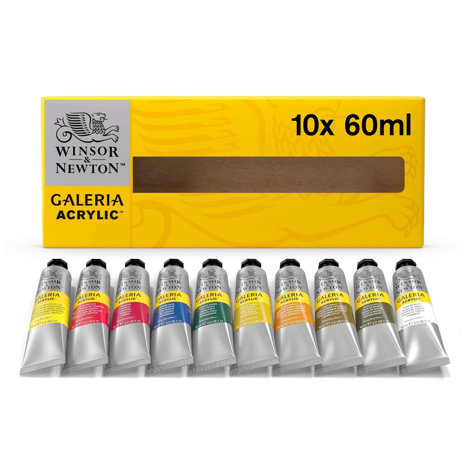 Winsor & Newton Galeria Acrylic Paint, 10 x 60ml (2--oz) Tube Paint Set Winsor & Newton
