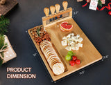 Easoger Cheese Board and Knife Set - Extra Large Charcuterie Boards with Magnetic Knife Holder, Cheese Platter Gift for Christmas, House Warming, Easoger
