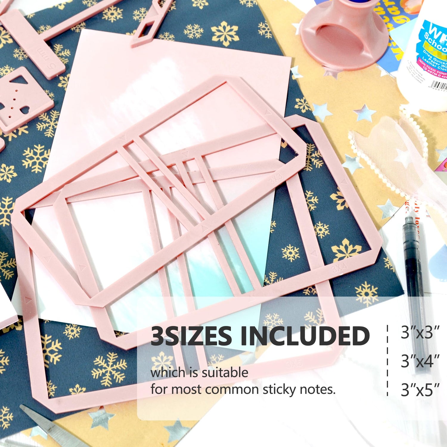 UPTTHOW 9Pcs Bookbinding Easy Scrapbooking Tool for Starter, Complete Great Stencils and Cutter Guide Kit Can Be Made Into Notebook Calender Junk UPTTHOW