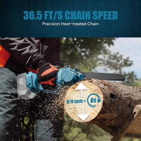 ZUYIYI Mini Chainsaw Cordless 6 Inch & 8 Inch for Makita 18V Battery, Brushless Handheld Chain Saw with Oiler Electric Chainsaw for Garden Courtyard ZUYIYI