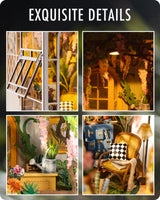 Rolife DIY Book Nook Kit Garden House, DIY Miniature Booknook Kit 3D Creative Decorative Bookend Bookshelf Insert 3D Puzzle for Adults, Rolife