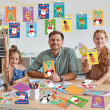 Qyeahkj 32pcs Christmas Card Making Crafts Kits for Kids, DIY Paper Greeting Card Envelopes Handmade Craft for Girls Boys Families Home Classroom Qyeahkj