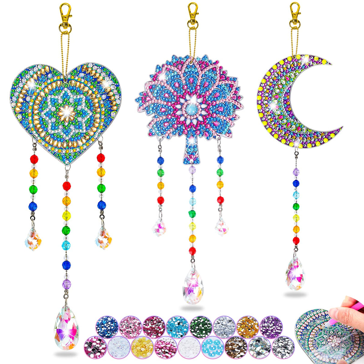 Gift for 6-7-8-9-10 Yeal Old Girls Boys: Arts and Crafts for Kids Age 6-8-10-12 Diamond Art Wind Chimes Kit for Girl Toys Age 5-11 Present Sun Anofty