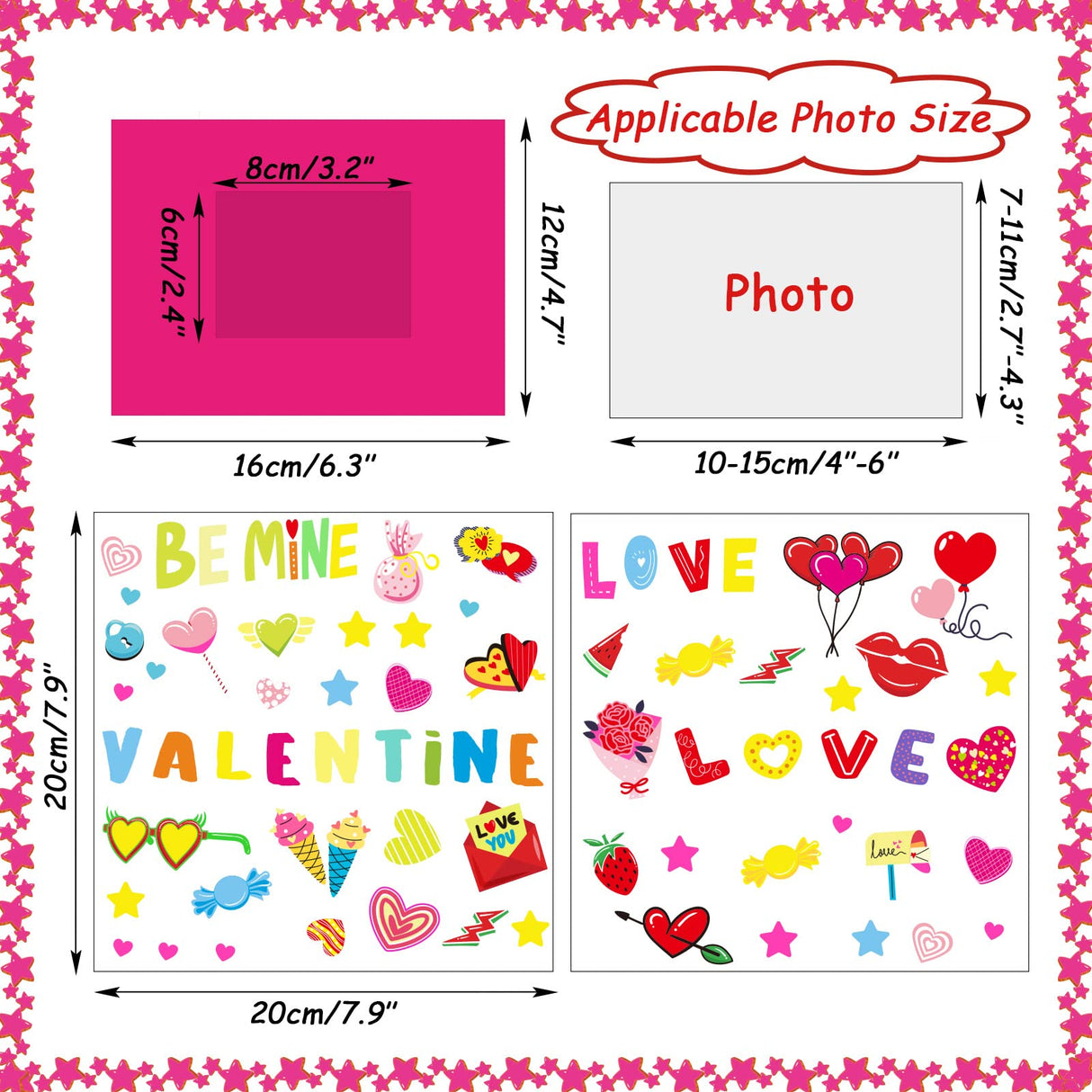 chiazllta 30 Packs Valentine’s Day Picture Frame Craft Kits for Kids Valentines DIY Craft Heart Art Valentine’s Day Party Decoration Favor Home chiazllta