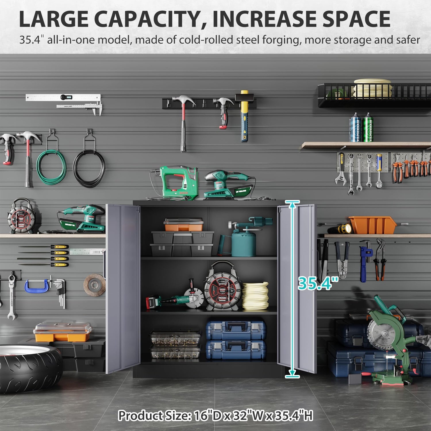 SISESOL Storage Cabinet with Doors and Shelves,Display Cabinet with Glass Doors, Freestanding Kitchen Pantry Cabinet with Glass Doors and Shelves for SISESOL