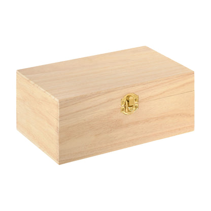 8.4” Unfinished Wooden Box by Make Market - Ready-to-Decorate Wood Box for Trinkets, Coins, Jewlery, Valuables - Bulk 12 Pack