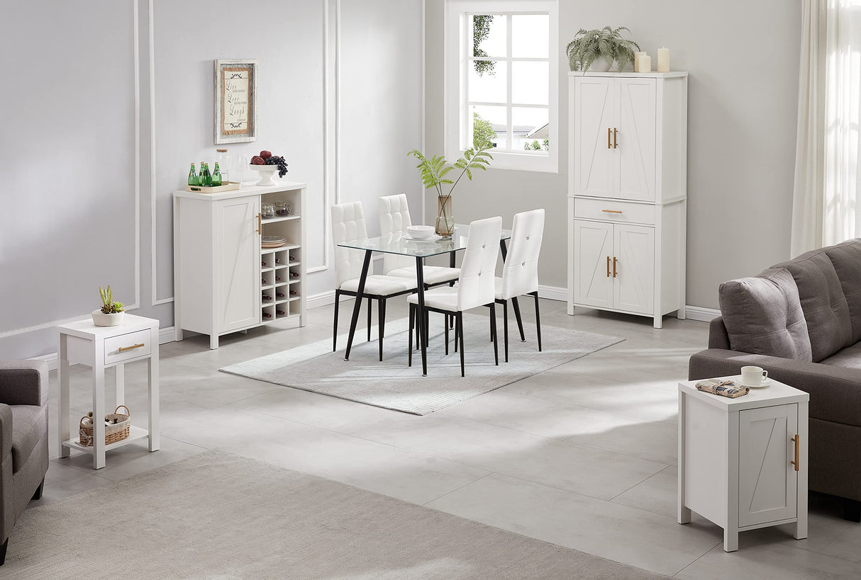 Kings Brand Furniture - 72" Freestanding Kitchen Pantry Storage Cabinet Cupboard with Doors Adjustable Shelves & Drawer, White Kings Brand Furniture