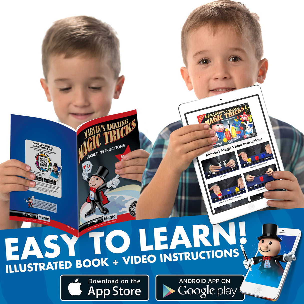 Marvin's Magic - 225 Amazing Magic Tricks for Children - Magic Kit - Kids Magic Set - Magic Kit for Kids Including Mystical Magic Cards, Magic Marvin's Magic