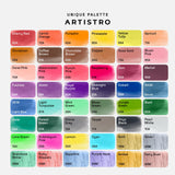 ARTISTRO Watercolor Paint Set, 48 Vivid Colors and 30 Watercolor Postcards 4x6 Inches - Heavyweight Paper Cards 140lb (300gsm) ARTISTRO
