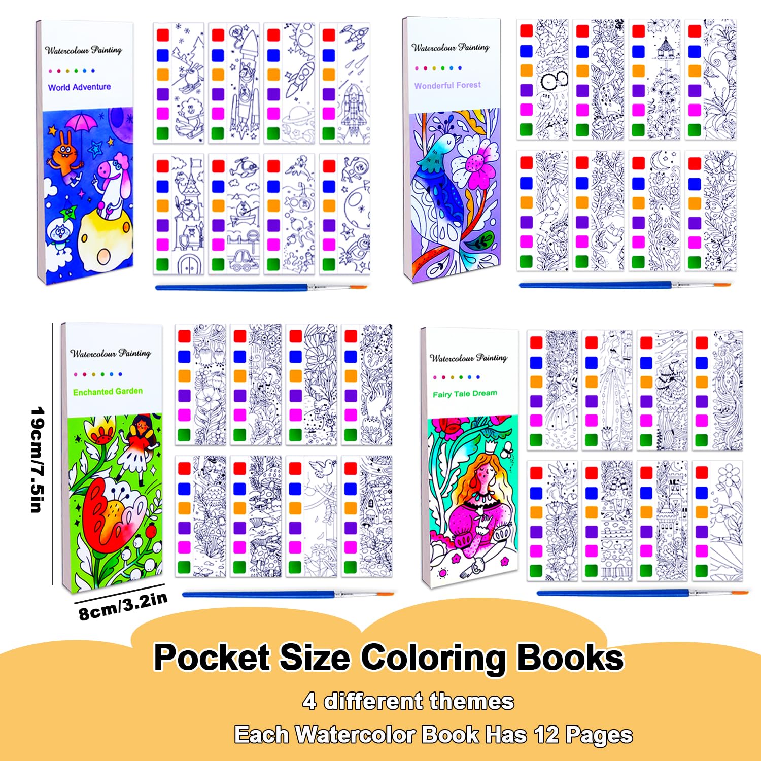  JUNQIU Watercolor Coloring Books for Kids Ages 4-8, Pocket  Watercolor Painting Book for Toddlers, Arts and Crafts for Girls Boys, Water  Colors Paint Kids : Toys & Games